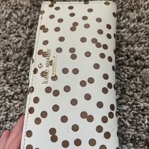 Kate Spade Wallet- Gold and White